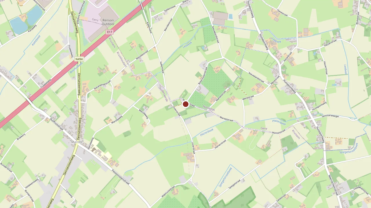 Kaart met de locatie van Mantelstraat 4, B-9770 Kruisem